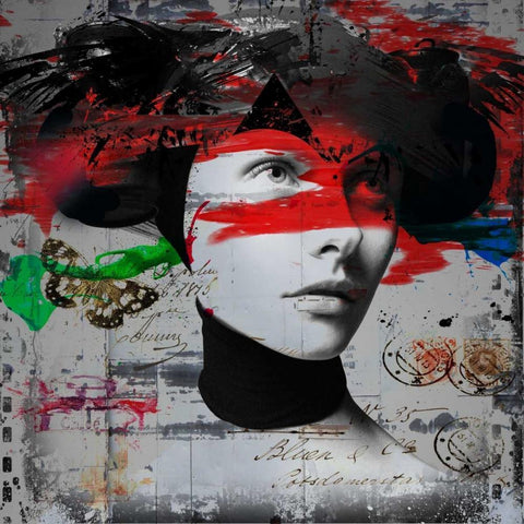 Graceful Black Modern Wood Framed Art Print by Baker, Micha