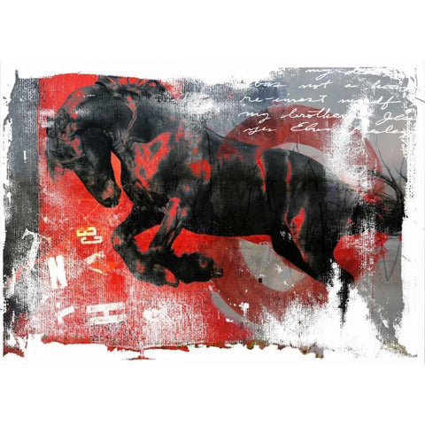 Force Black Modern Wood Framed Art Print by Baker, Micha