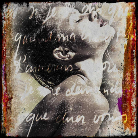 Feeling Black Ornate Wood Framed Art Print with Double Matting by Baker, Micha