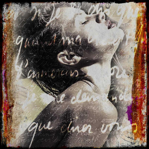 Feeling Black Modern Wood Framed Art Print by Baker, Micha