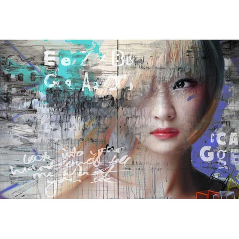 Asia love Black Modern Wood Framed Art Print by Baker, Micha