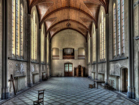 Salve Mater White Modern Wood Framed Art Print with Double Matting by Sneeuw, Ivo