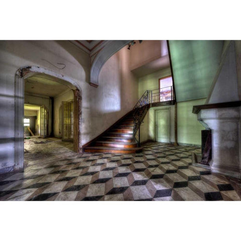 Chateau le chat noir Gold Ornate Wood Framed Art Print with Double Matting by Sneeuw, Ivo