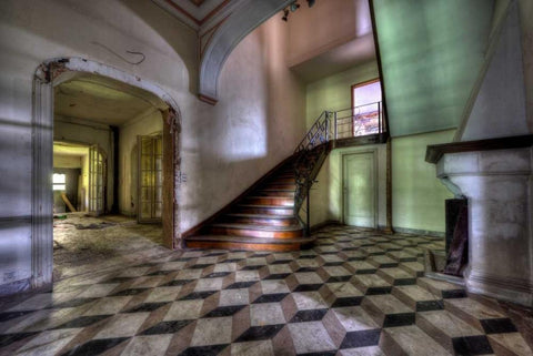 Chateau le chat noir Black Ornate Wood Framed Art Print with Double Matting by Sneeuw, Ivo