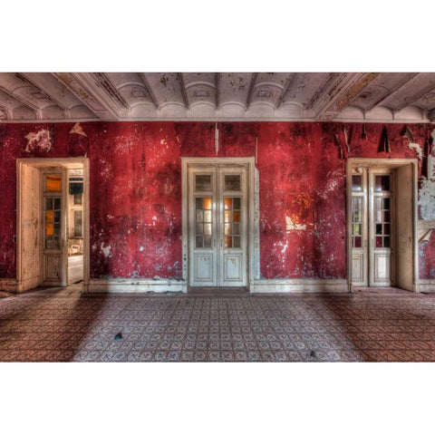 Hotel Rouge II White Modern Wood Framed Art Print by Sneeuw, Ivo