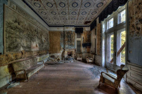 Hotel Rouge III White Modern Wood Framed Art Print with Double Matting by Sneeuw, Ivo