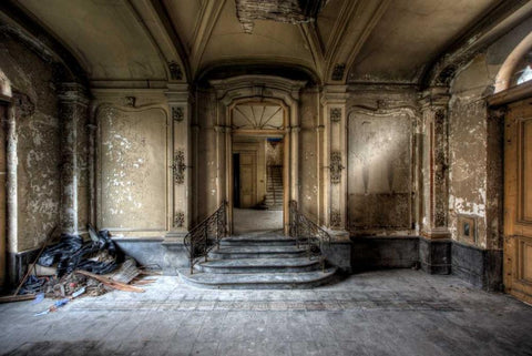 Chateau Venetia White Modern Wood Framed Art Print with Double Matting by Sneeuw, Ivo