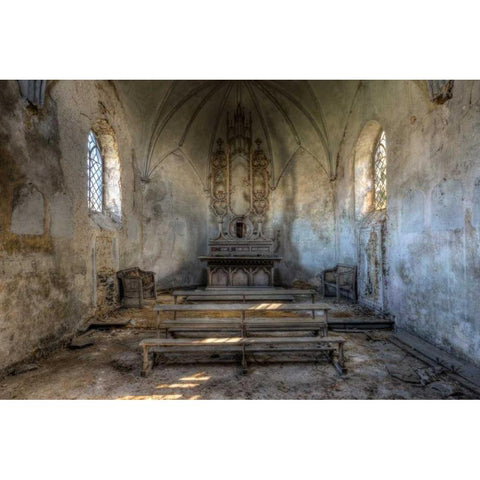 Chapel de la Meuse III Black Modern Wood Framed Art Print with Double Matting by Sneeuw, Ivo