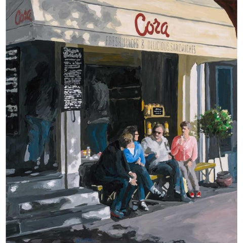 Cora Black Modern Wood Framed Art Print by Hofstra,HJ