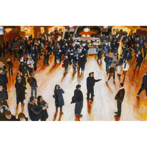 Central Station White Modern Wood Framed Art Print by Hofstra,HJ