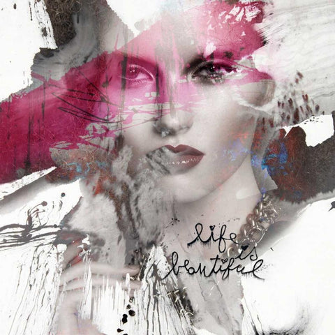 Life is beautiful  White Modern Wood Framed Art Print with Double Matting by Baker, Micha