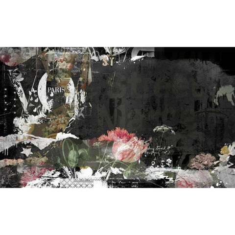 les fleurs de Paris Black Modern Wood Framed Art Print with Double Matting by Albers, Teis