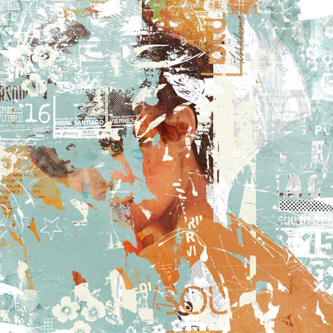 Peeking eye Black Ornate Wood Framed Art Print with Double Matting by Albers, Teis