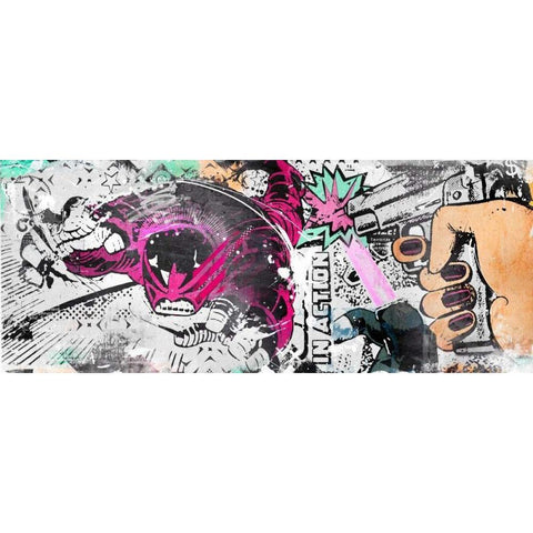 In Action Black Modern Wood Framed Art Print by Albers, Teis