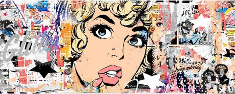 Glitter White Modern Wood Framed Art Print with Double Matting by Albers, Teis