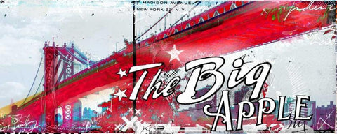 the Big Apple Black Ornate Wood Framed Art Print with Double Matting by Albers, Teis