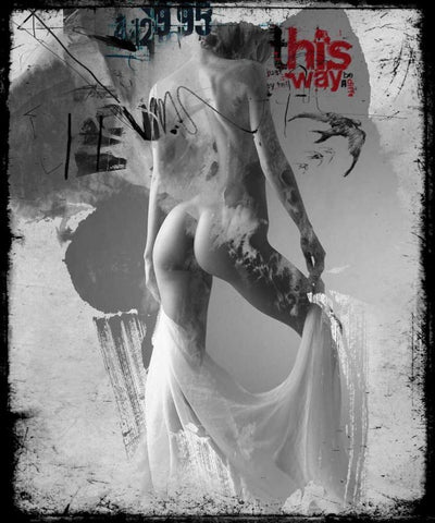 Beauty nude II Black Ornate Wood Framed Art Print with Double Matting by Baker, Micha