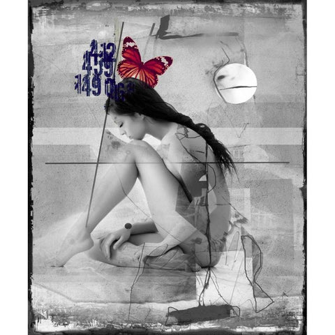 Beauty nude III Black Modern Wood Framed Art Print by Baker, Micha