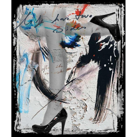 Heels and Legs II Black Modern Wood Framed Art Print by Baker, Micha