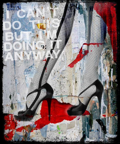 Heels and Legs IV White Modern Wood Framed Art Print with Double Matting by Baker, Micha