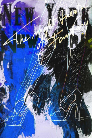 Heels and Legs V Black Ornate Wood Framed Art Print with Double Matting by Baker, Micha