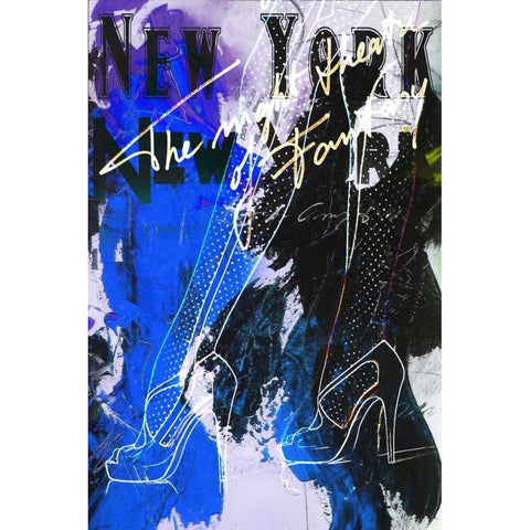 Heels and Legs V Black Modern Wood Framed Art Print by Baker, Micha