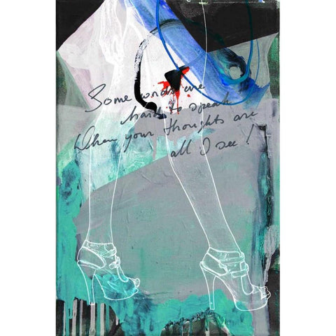 Lady Legs I Black Modern Wood Framed Art Print by Baker, Micha