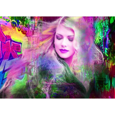 Blondie Black Modern Wood Framed Art Print with Double Matting by de Haas, Mascha