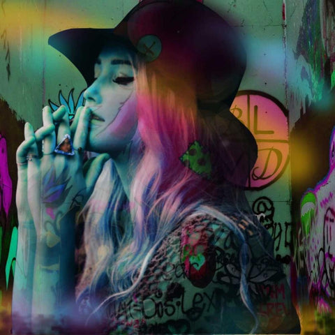 Charlie Black Modern Wood Framed Art Print with Double Matting by de Haas, Mascha