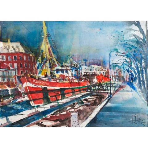 Warnemunde Gold Ornate Wood Framed Art Print with Double Matting by Mattern, Andreas