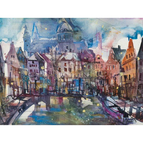 Amsterdam Gold Ornate Wood Framed Art Print with Double Matting by Mattern, Andreas