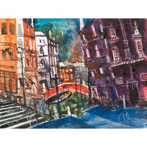 Venice White Modern Wood Framed Art Print by Mattern, Andreas