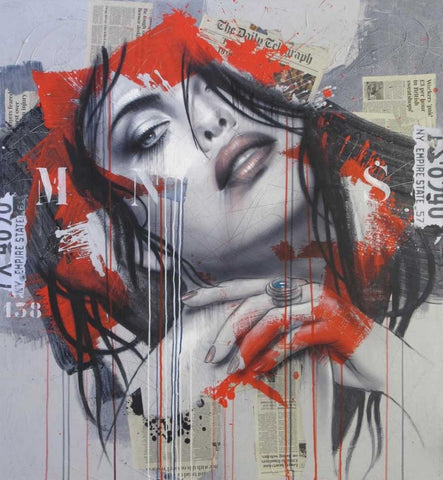 Morning sound White Modern Wood Framed Art Print with Double Matting by Bakker, Jochem