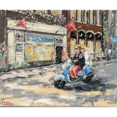 City scene II Black Modern Wood Framed Art Print by Laceur, Nicole