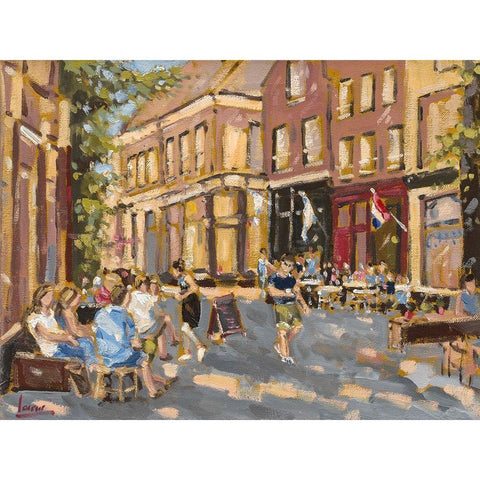 Dutch City Black Modern Wood Framed Art Print with Double Matting by Laceur, Nicole