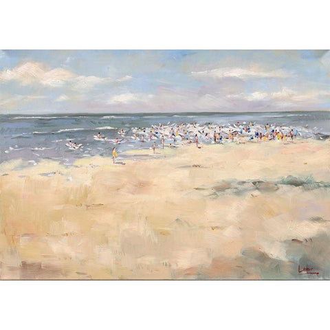 Beach time Black Modern Wood Framed Art Print by Laceur, Nicole