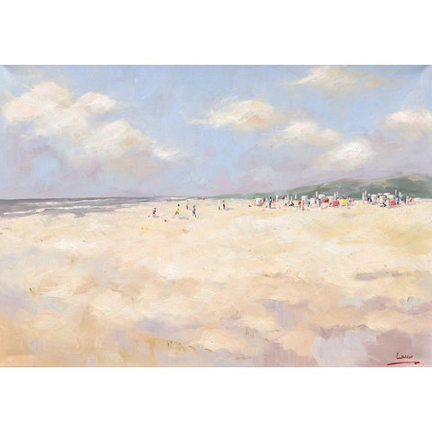 Beach Summer White Modern Wood Framed Art Print by Laceur, Nicole