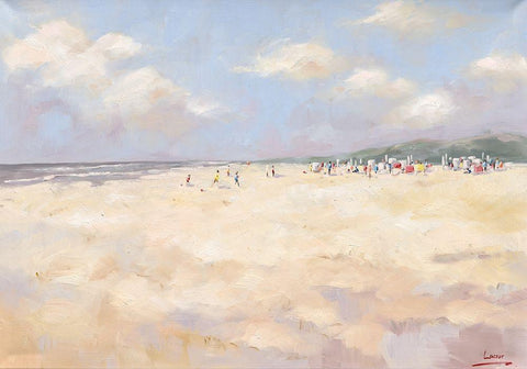 Beach Summer White Modern Wood Framed Art Print with Double Matting by Laceur, Nicole