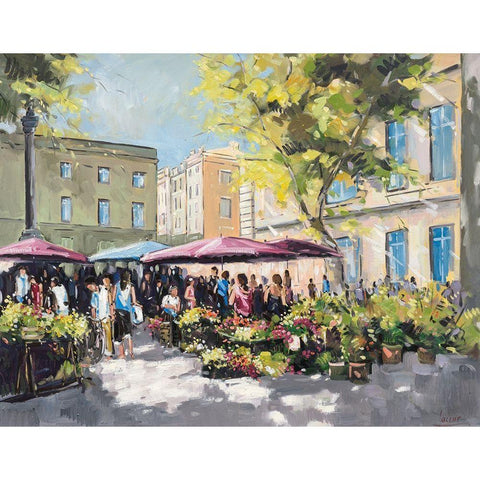 Market time Black Modern Wood Framed Art Print by Laceur, Nicole