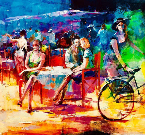 Enjoy the summer Black Ornate Wood Framed Art Print with Double Matting by Haenraets, Willem