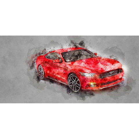 Red Car Black Modern Wood Framed Art Print by Hurk, James