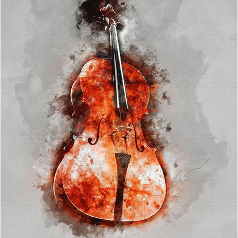 Violin Black Modern Wood Framed Art Print by Hurk, James