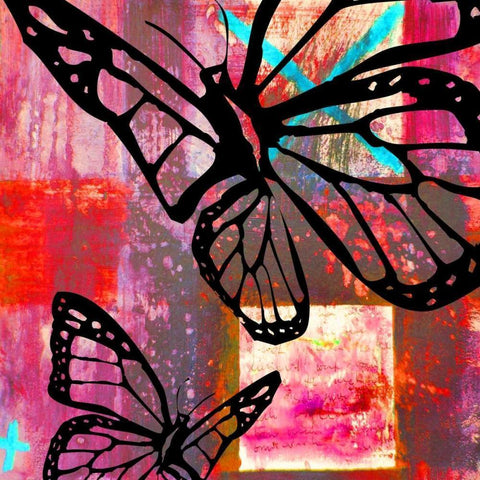 Butterfly II Black Modern Wood Framed Art Print by Baker, Micha