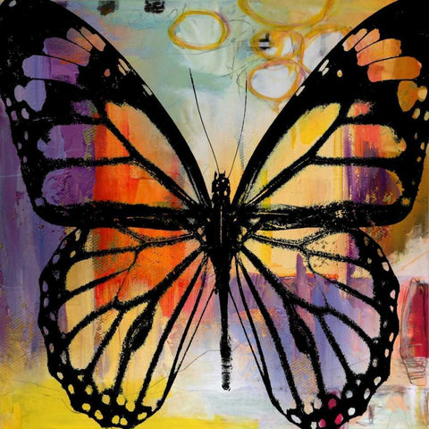 Butterfly III Black Modern Wood Framed Art Print by Baker, Micha