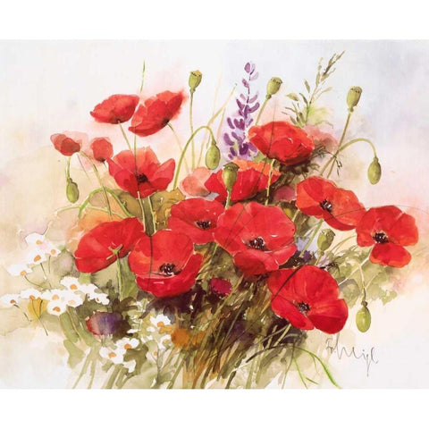 Flower composition III Black Modern Wood Framed Art Print by Heigl, Franz