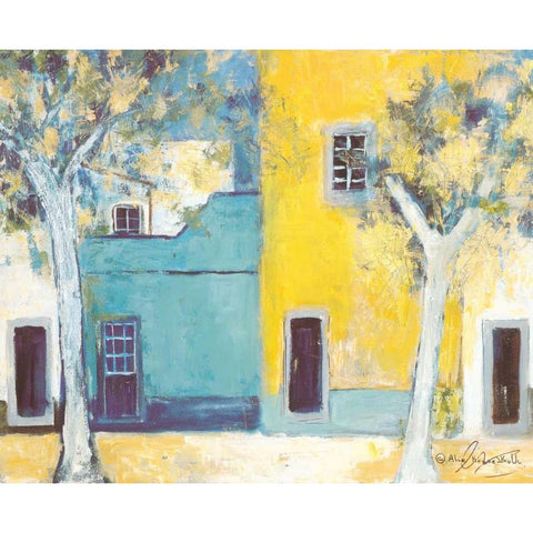 Patio II Gold Ornate Wood Framed Art Print with Double Matting by Kruse-kolk, Alie