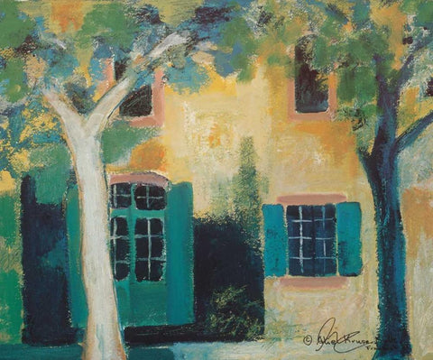 Piazza I Black Ornate Wood Framed Art Print with Double Matting by Kruse-kolk, Alie