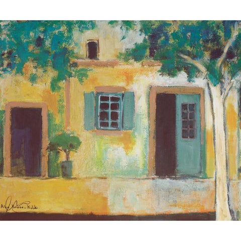 Piazza II Black Modern Wood Framed Art Print with Double Matting by Kruse-kolk, Alie