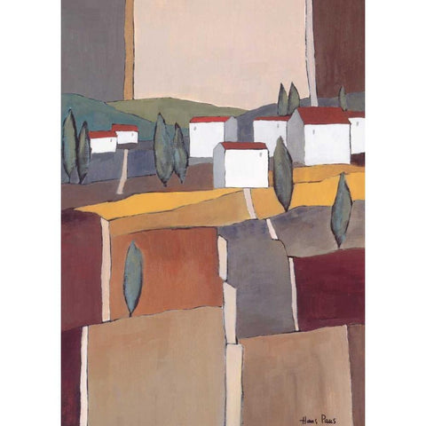 White houses I White Modern Wood Framed Art Print by Paus, Hans