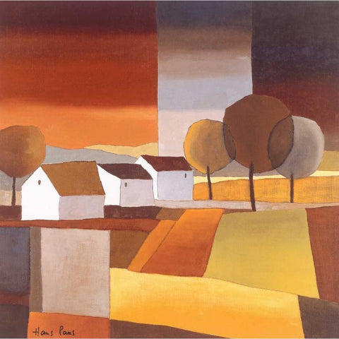 Along the road II Black Modern Wood Framed Art Print by Paus, Hans